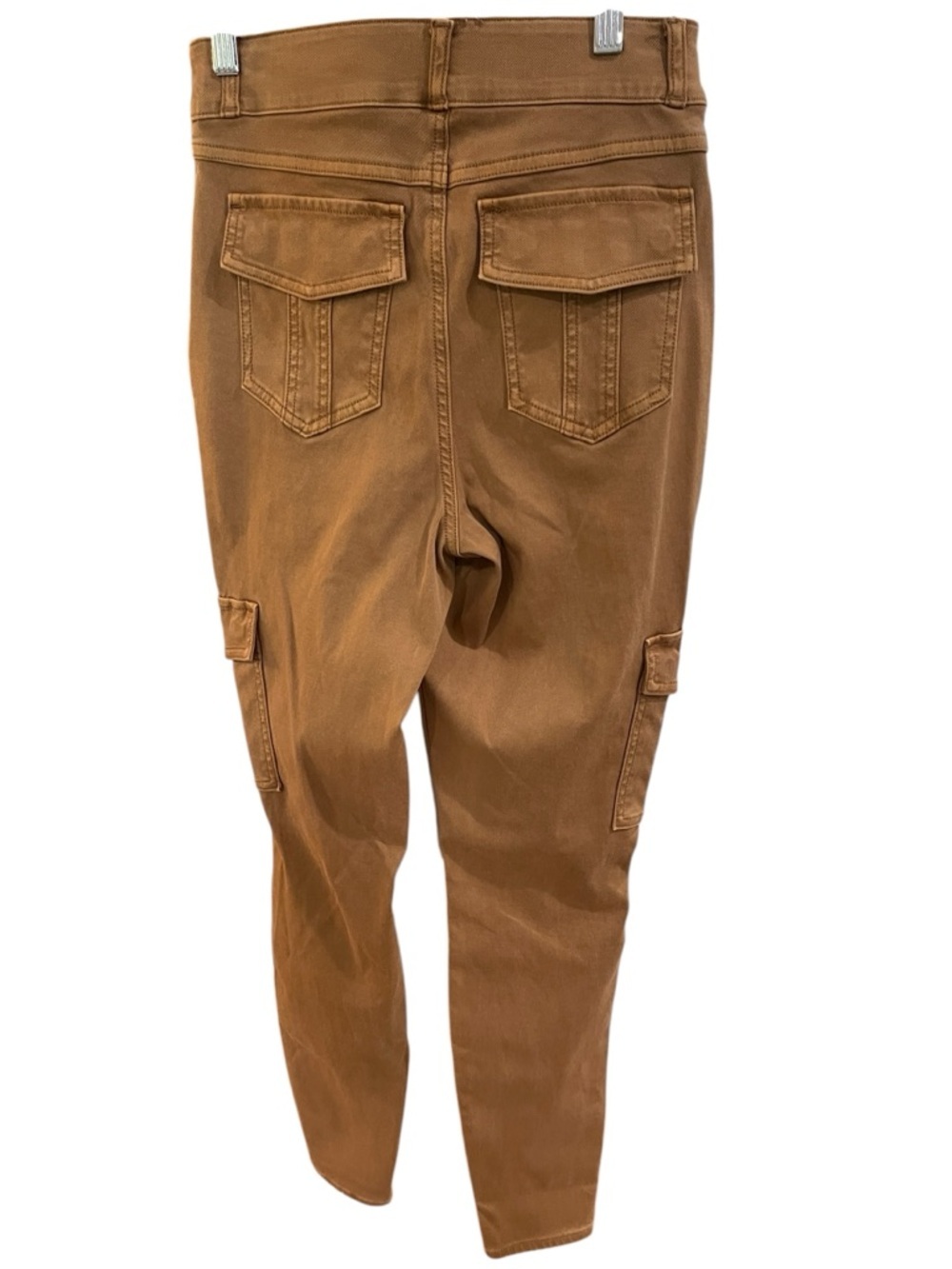 NWT Spanx High Waist Stretch Twill Cargo Skinny Pants SZ M TALL Brown Honey Glow - Picture 2 of 6